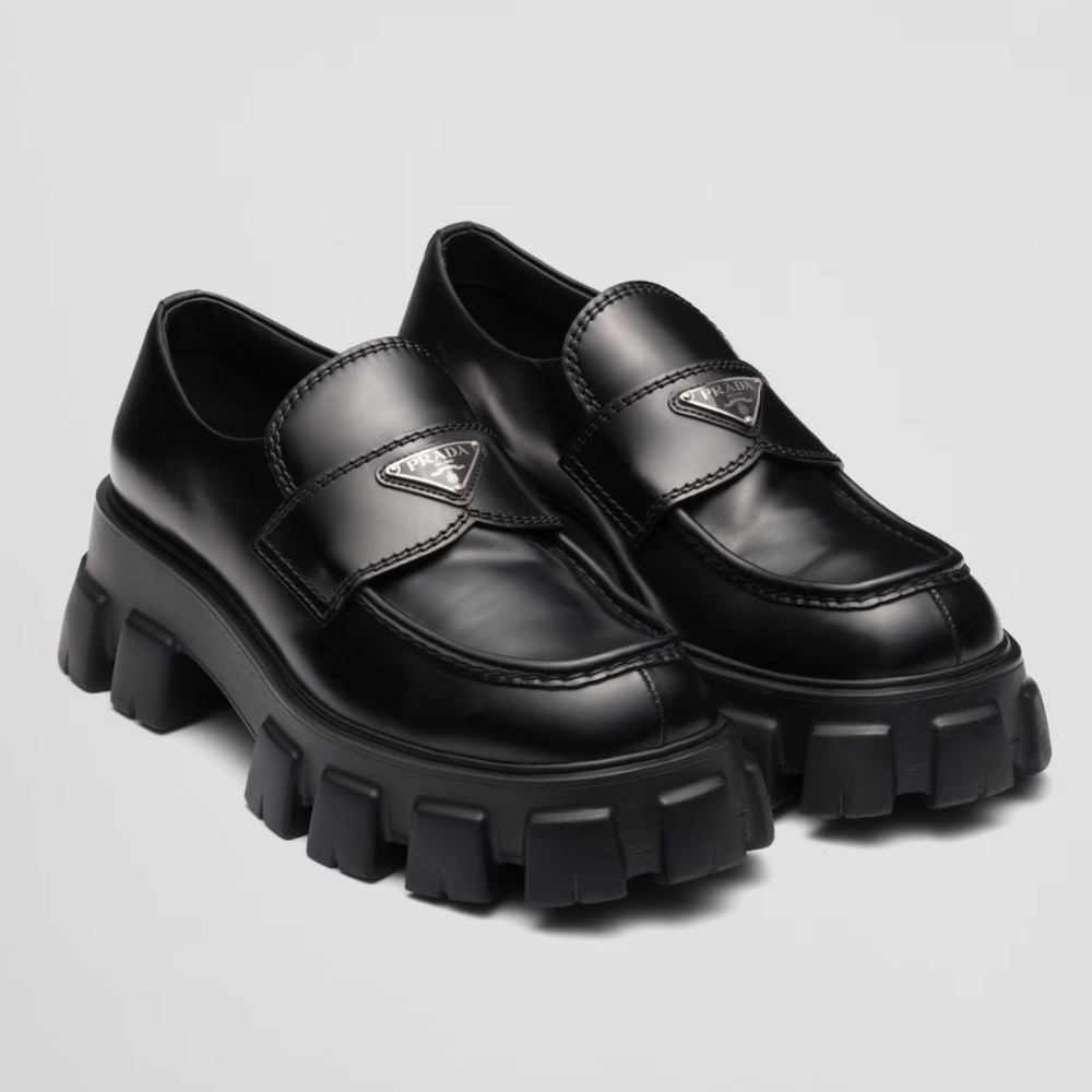 Monolith brushed leather loafers